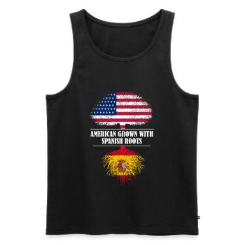American grown with spanish roots Spain - Men's Premium Organic Tank Top - black - Front - Michal (187cm)