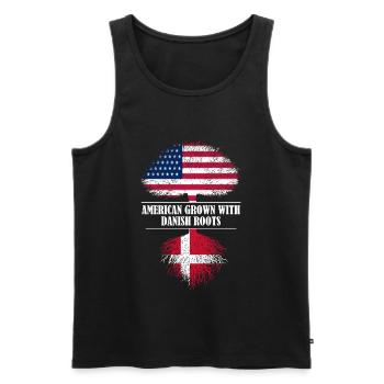 American grown with Danish roots Denmark - Men's Premium Organic Tank Top - black - Front - Michal (187cm)