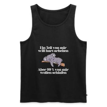 Ein part von mir möchte hart arbeiten - Männer Premium Bio Tank Top - Schwarz - Vorne - Michal (187cm)