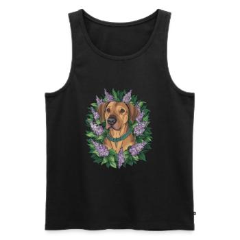 Chien lion à crête dorsale rhodésienne dans le style de dessin animé - Débardeur bio Premium Homme - noir - Devant - Michal (187cm)