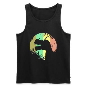 Dinosaure T-Rex Design - Débardeur bio Premium Homme - noir - Devant - Michal (187cm)