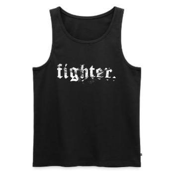 FischerS fighter. broken in white - Men's Premium Organic Tank Top - black - Front - AI Model Male 178 light (178cm)