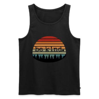 freundlich sein - Männer Premium Bio Tank Top - Schwarz - Vorne - Michal (187cm)