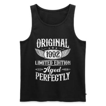 Vintage Original 1992 né Vintage Anniversaire - Débardeur bio Premium Homme - noir - Devant - Michal (187cm)
