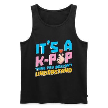 Korean Pop Musician Gift Funny K Pop - Men's Premium Organic Tank Top - black - Front - AI Model Male 178 light (178cm)