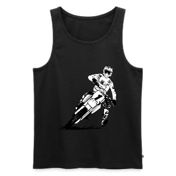Motocross - Moto Cross - Supercross - MX - SX - Männer Premium Bio Tank Top - Schwarz - Vorne - AI Model Male 178 light (178cm)