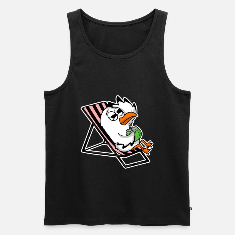 Möwe am Strand - Männer Premium Bio Tank Top - Schwarz