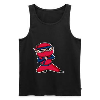 Ninja - Männer Premium Bio Tank Top - Schwarz - Vorne - AI Model Male 178 light (178cm)