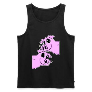 Schwein Schweine - Männer Premium Bio Tank Top - Schwarz - Vorne - AI Model Male 178 light (178cm)