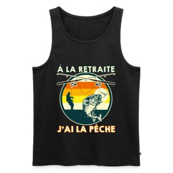 Pêche Retraité Super Cool Pour Papy - Débardeur bio Premium Homme - noir - Devant - Michal (187cm)