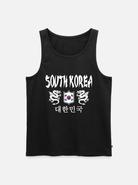 South Korea - Men's Premium Organic Tank Top - black