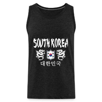 South Korea - Men's Premium Organic Tank Top - charcoal grey - Front - Alexander (188cm)