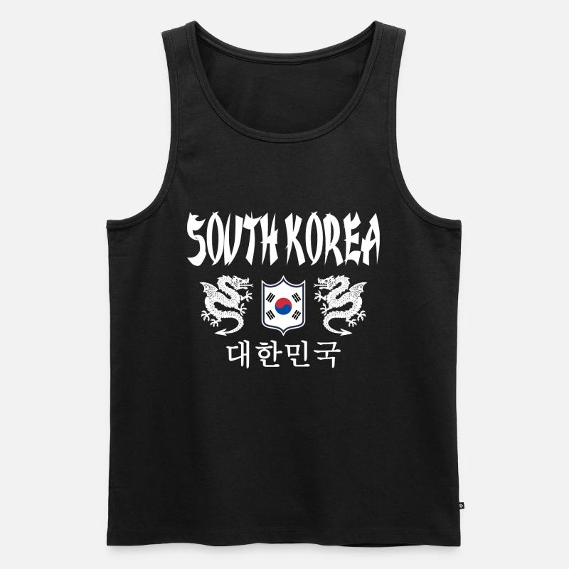 Südkorea - Männer Premium Bio Tank Top - Schwarz