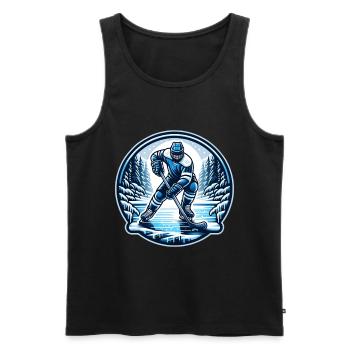 Joueurs de hockey sur glace Hiver - Débardeur bio Premium Homme - noir - Devant - Michal (187cm)