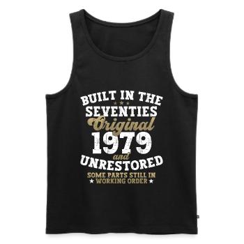 Built in the seventies 1979 44th birthday men - Men's Premium Organic Tank Top - black - Front - Michal (187cm)