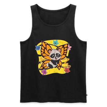 Süßer Pandabär Tier Geschenk Schmetterling Panda - Männer Premium Bio Tank Top - Schwarz - Vorne - Michal (187cm)