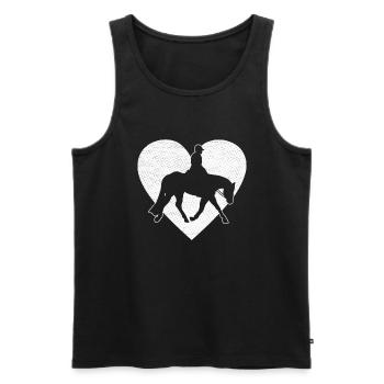 Chasse équitation anglaise cavalier cheval sport équestre - Débardeur bio Premium Homme - noir - Devant - Michal (187cm)