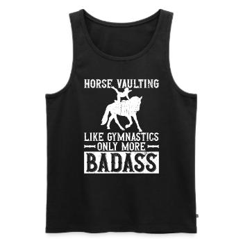 Voltigieren wie Gymnastik, nur härter - - Männer Premium Bio Tank Top - Schwarz - Vorne - Michal (187cm)