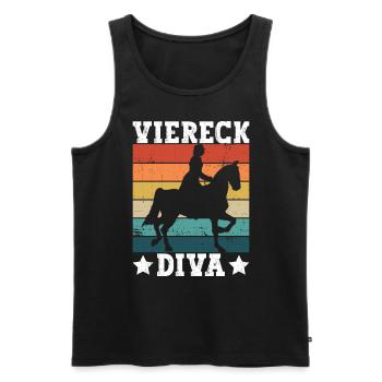 Square Diva - Dressage Riding Dressage Riding - Men's Premium Organic Tank Top - black - Front - Michal (187cm)