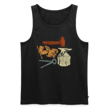 Schmied Schmiede Amboss Metallbauer Metall - Männer Premium Bio Tank Top - Schwarz - Vorne - Michal (187cm)
