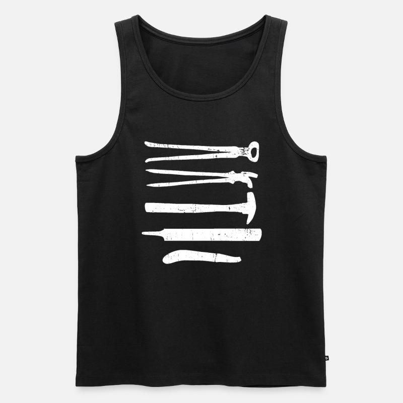 Hufschmied Schmiede Anivl Blacksmithing - Männer Premium Bio Tank Top - Schwarz