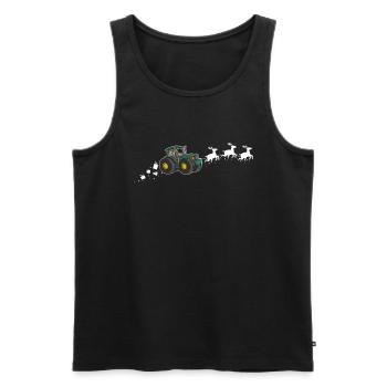 Tractor Santa Claus Sleigh - Funny - Men's Premium Organic Tank Top - black - Front - Michal (187cm)