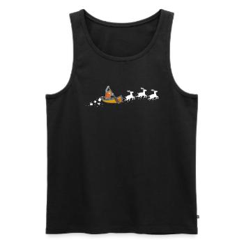 Canoe Santa Claus Sleigh - Funny - Men's Premium Organic Tank Top - black - Front - AI Model Male 178 light (178cm)