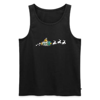Traîneau de Noël sous-marin Père Noël - Drôle - Débardeur bio Premium Homme - noir - Devant - AI Model Male 178 light (178cm)