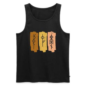 Odin Symbol Nordische Mythologie Wikinger Walhalla - Männer Premium Bio Tank Top - Schwarz - Vorne - Michal (187cm)