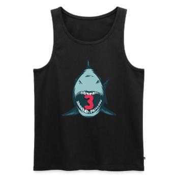 Megalodon Shark 3rd Birthday 3 Years Megalodon - Men's Premium Organic Tank Top - black - Front - AI Model Male 178 light (178cm)