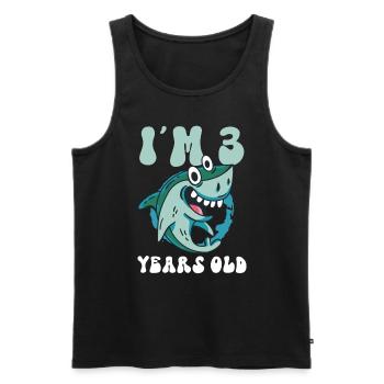 This little megalodon hunter is 3 - - Men's Premium Organic Tank Top - black - Front - AI Model Male 178 light (178cm)