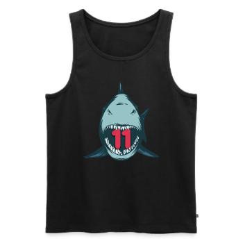 Megalodon Hai 11th birthday 11 years Megalodon - Men's Premium Organic Tank Top - black - Front - Michal (187cm)