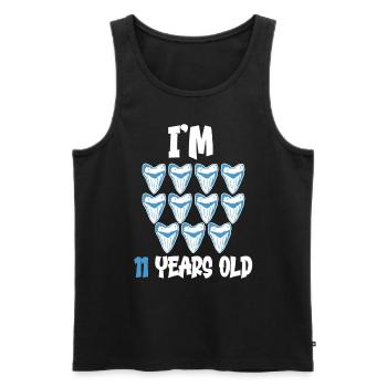 J’ai 11 ans - Megalodon tooth shark 11. - Débardeur bio Premium Homme - noir - Devant - Michal (187cm)
