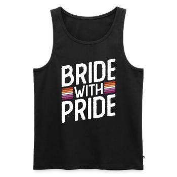 Bride With Pride - Lesbian Wedding Gay Marriage - Men's Premium Organic Tank Top - black - Front - AI Model Male 178 light (178cm)