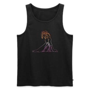 Zwei Bräute Oneline Art - Lesbische Hochzeit - Männer Premium Bio Tank Top - Schwarz - Vorne - AI Model Male 178 light (178cm)