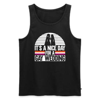 Lesbian Wedding Lesbian Gay Transsexual - Men's Premium Organic Tank Top - black - Front - AI Model Male 178 light (178cm)