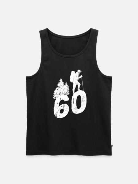 Wandelen 60ste verjaardag Wandelaars 60 jaar outdoor - Mannen Premium Bio Tanktop - zwart
