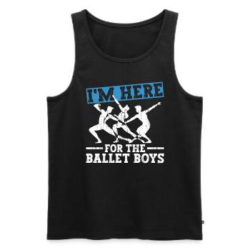 Je suis là pour les garçons de ballet - danseurs de ballet - Débardeur bio Premium Homme - noir - Devant - Michal (187cm)