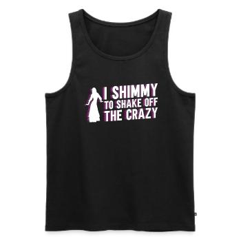 I Shimmy To Shake Off The Crazy - Danse du ventre - Débardeur bio Premium Homme - noir - Devant - Michal (187cm)