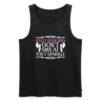 Bauchtänzerinnen schwitzen nicht, sie glitzern - Männer Premium Bio Tank Top - Schwarz - Vorne - AI Model Male 178 light (178cm)
