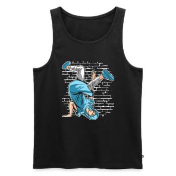 Breakdance Mary Mother of Jesus - Breakdancer - Men's Premium Organic Tank Top - black - Front - AI Model Male 178 light (178cm)