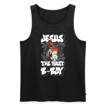 Jesus - Der erste B-Boy - Breakdance Hip Hop - Männer Premium Bio Tank Top - Schwarz - Vorne - Michal (187cm)