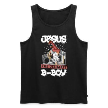 Jesus the Ultimate B-Boy - Breakdance Hip Hop - Men's Premium Organic Tank Top - black - Front - AI Model Male 178 light (178cm)