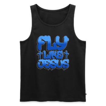 Flying Like Jesus - Breakdance Hip Hop - Men's Premium Organic Tank Top - black - Front - AI Model Male 178 light (178cm)
