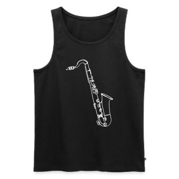 Saxophon Oneline Art - Saxophon-Musiker - Männer Premium Bio Tank Top - Schwarz - Vorne - AI Model Male 178 light (178cm)