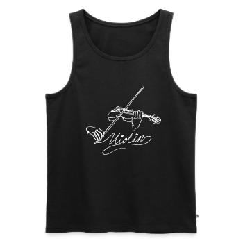 Violine Oneline Art - Geigerin Geigerin - Männer Premium Bio Tank Top - Schwarz - Vorne - AI Model Male 178 light (178cm)