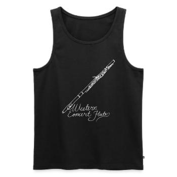 Western Concert Flute Oneline Art - Western - Männer Premium Bio Tank Top - Schwarz - Vorne - AI Model Male 178 light (178cm)
