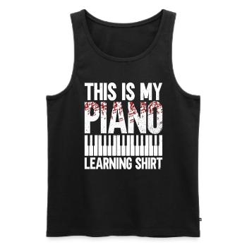 This Is My Piano Learning Shirt - Klavier Pianist - Men's Premium Organic Tank Top - black - Front - Michal (187cm)