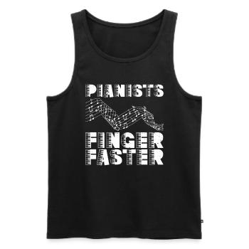 Pianists Finger Faster - Klavier Pianist - Männer Premium Bio Tank Top - Schwarz - Vorne - Michal (187cm)