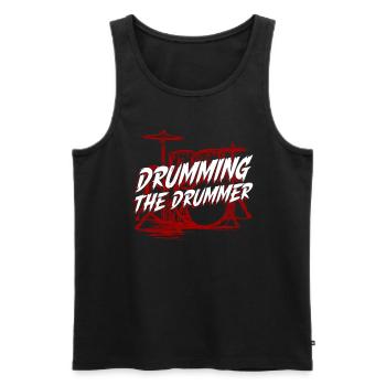 Drumming The Drummer - batterie Rock Drummer - Débardeur bio Premium Homme - noir - Devant - AI Model Male 178 light (178cm)